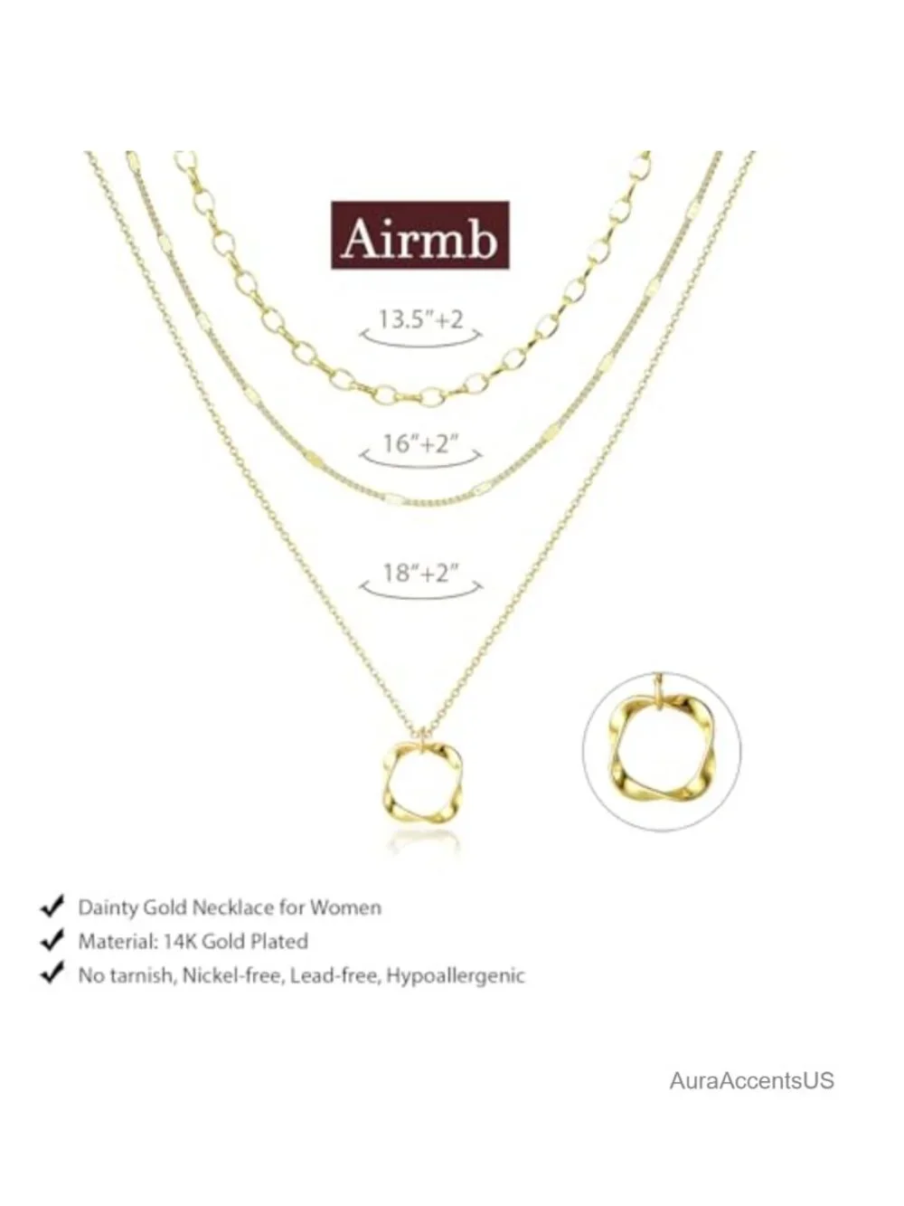 Gold Layered Necklaces for Women 14k Gold Plated Dainty Stackable Choker Set